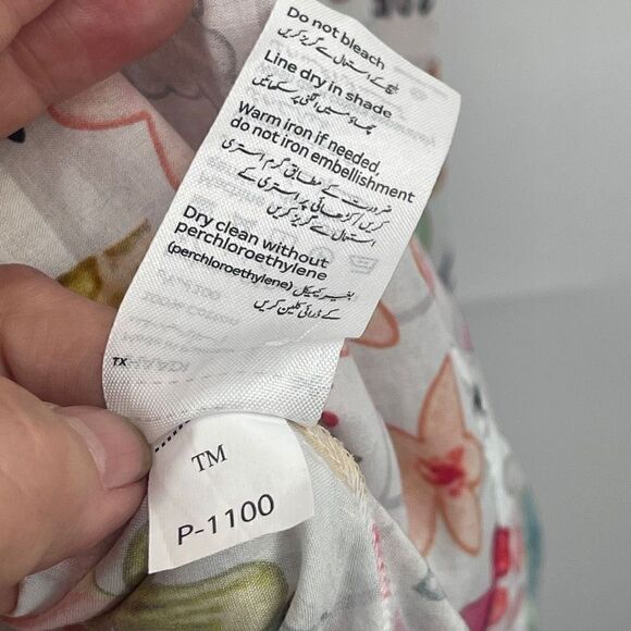 Khaadi Women's Multi-Color Floral Print Sleeveless Ruffles Hem Dress Size 10 - Picture 6 of 9